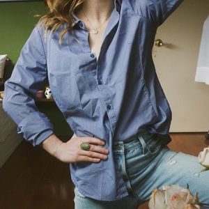 Blue pinstripe blouse
